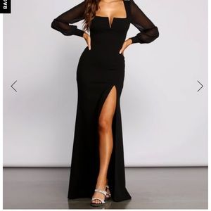 Never worn floor length black dress